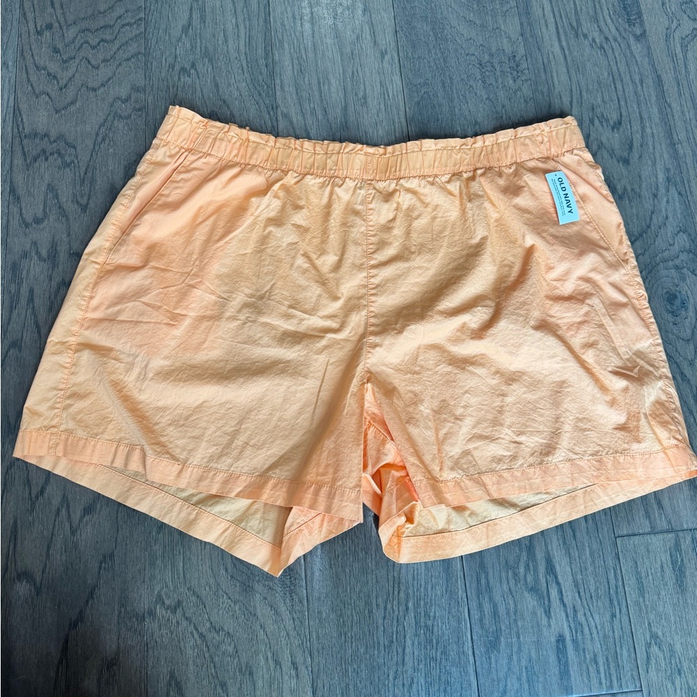 Old Navy Pull On Shorts Womens XXL Peach Orange Elastic Waist Casual Summer NWT